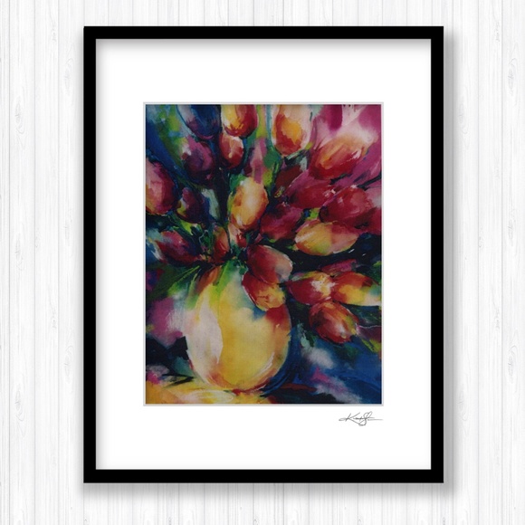 Tulips - Floral Art print In 11 x 14 mat - Picture 3 of 5